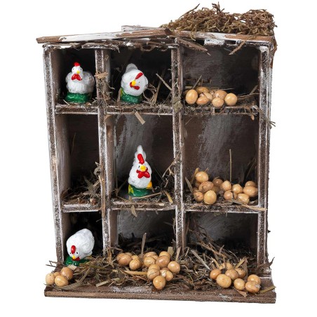 Gallinero de madera cm 12x7x13 h para belén Mondo Presepi