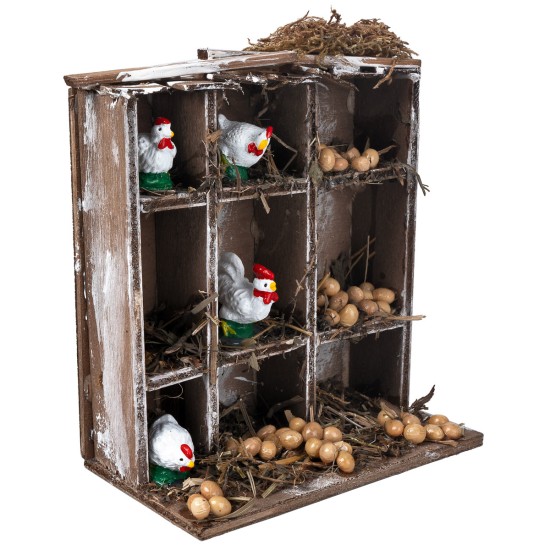 Gallinero de madera cm 12x7x13 h para belén Mondo Presepi