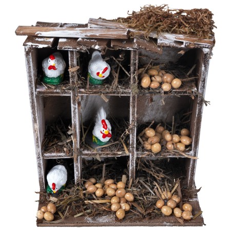 Wooden chicken coop cm 12x7x13 h for nativity scene Mondo Presepi