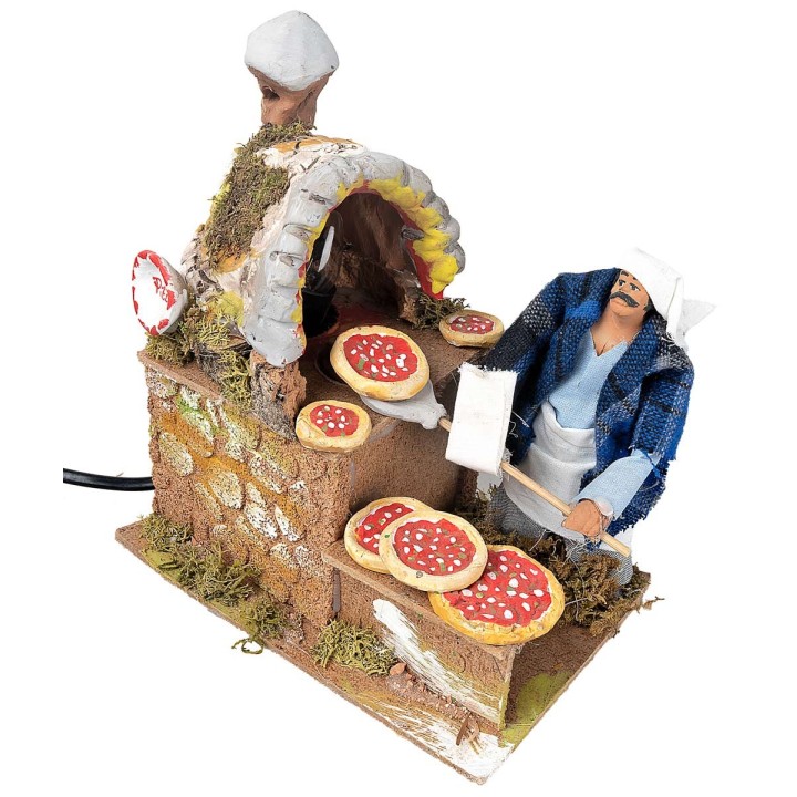 Pizzero con horno 14 cm en movimiento con luz funcionando