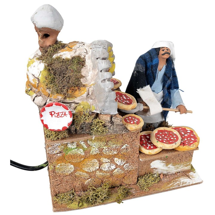 Pizza maker with oven 14 cm in motion with working light