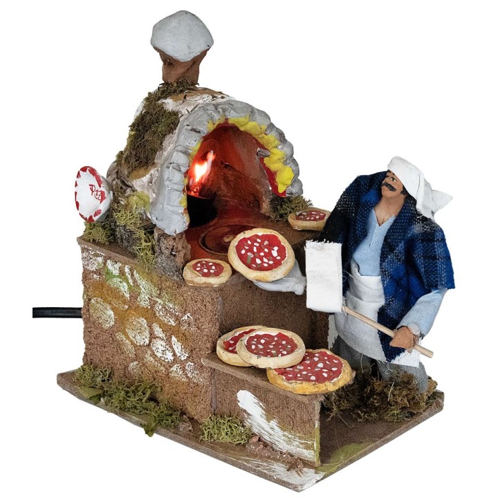 Pizzero con horno 14 cm en movimiento con luz funcionando
