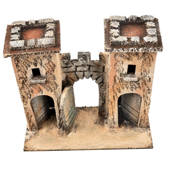 Neapolitan fortified arch with towers cm 16.7x7.5x15 h