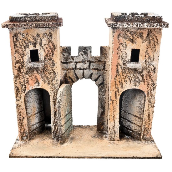 Arco napolitano fortificado con torres cm 16,7x7,5x15 h