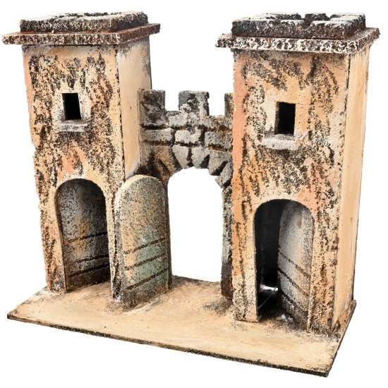 Neapolitan fortified arch with towers cm 16.7x7.5x15 h