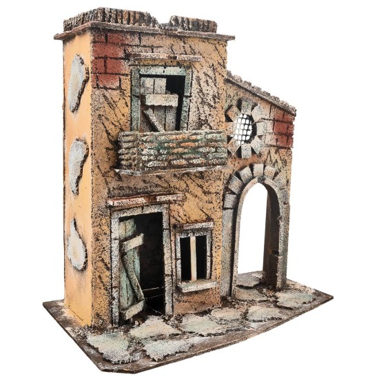 Casa napoletana con balcone e arco laterale cm 25,3x16x26 h