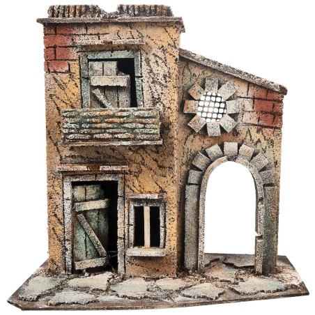 Casa napoletana con balcone e arco laterale cm 25,3x16x26 h