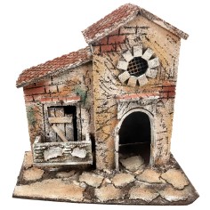 Neapolitan house with circular window cm 26x16.2x24.5 h