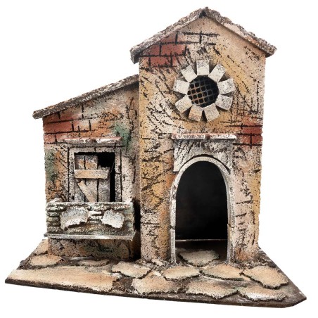 Casa napoletana con finestra circolare cm 26x16,2x24,5 h