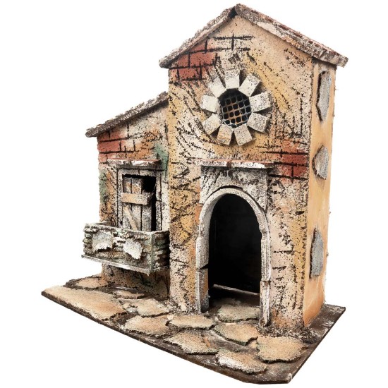 Casa napolitana con ventana circular cm 26x16,2x24,5 h para