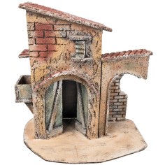 Casa napolitana con pórtico cm 25,5x16,2x26,5 h para belén