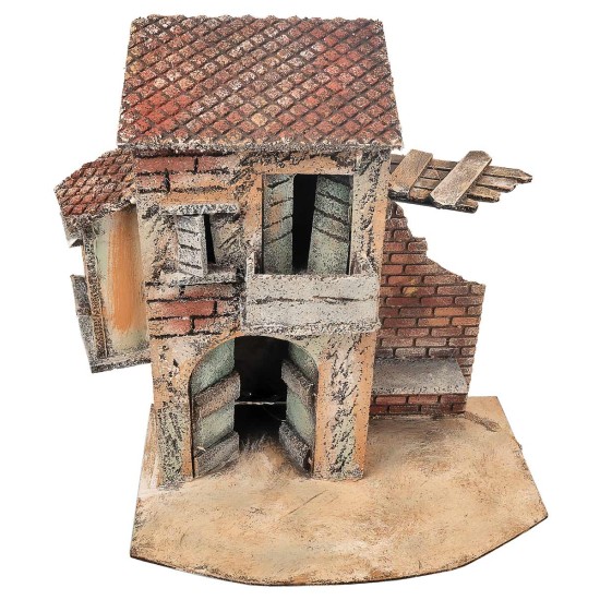 Casa napoletana con muro danneggiato cm 25x16,2x27 h