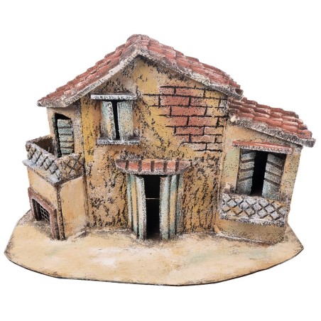 Casa napoletana con due balconi cm 34x17,5x22 h per presepe