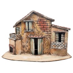 Casa napolitana con dos balcones cm 34x17,5x22 h para pesebre 2