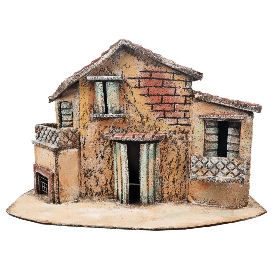 Casa napoletana con due balconi cm 34x17,5x22 h per presepe