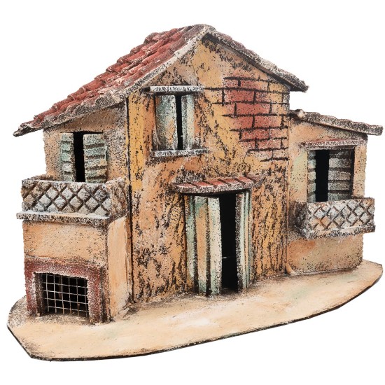Casa napoletana con due balconi cm 34x17,5x22 h per presepe