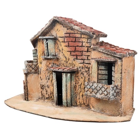 Casa napoletana con due balconi cm 34x17,5x22 h per presepe