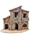 Casa napoletana a due piani con grata cm 28x13x23 h per presepe