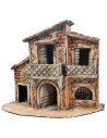 Casa napoletana a due piani con grata cm 28x13x23 h per presepe