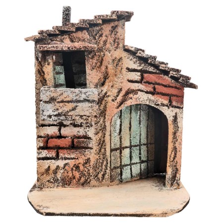 Casetta napoletana a due piani con comignolo cm 13x9,4x14,5 h