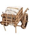 Carretto in legno con sacchi di stoffa cm 8X17x6,5 h per