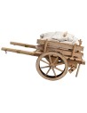 Carretto in legno con sacchi di stoffa cm 16x10x8 h