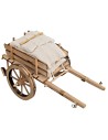 Carreta de madera con sacos de tela cm 8X17x6,5 h para