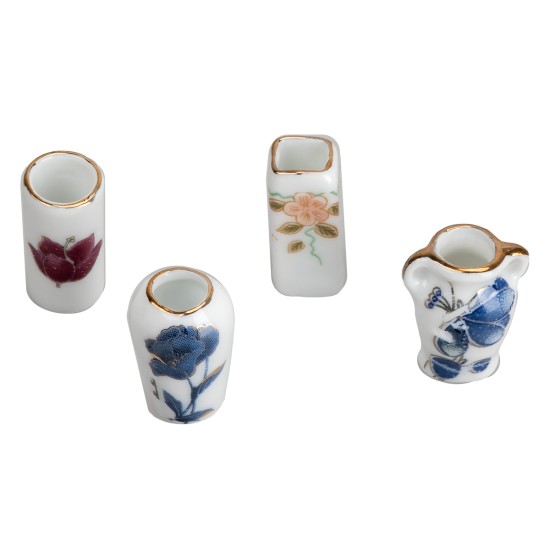 Set 4 vasi in ceramica h 2,4 cm per presepe Mondo Presepi