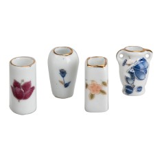 Set 4 vasi in ceramica h 2,4 cm per presepe Mondo Presepi