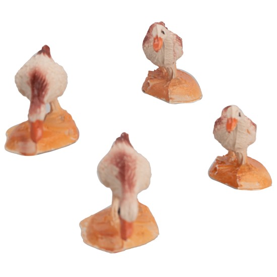 Set of 4 PVC geese for 6-8 cm nativity scene statues Mondo Presepi