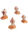 Set of 4 geese in PVC for 6-8 cm statues