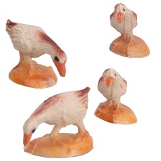 Set of 4 PVC geese for 6-8 cm nativity scene statues Mondo Presepi