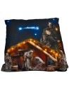 Christmas Cushion with nativity scene and working light