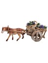 Horse with cart and baskets of lavender for nativity scene Mondo Presepi