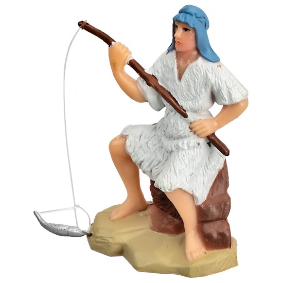 Pescatore cm 8 con canna per presepe Mondo Presepi