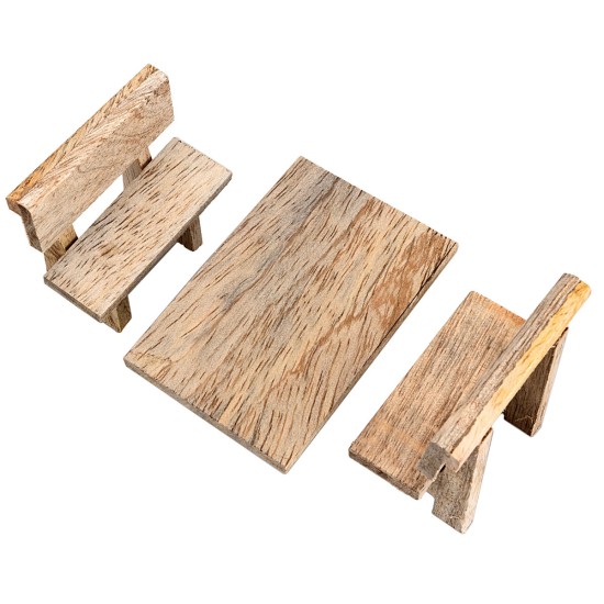 Wooden table with benches for nativity scene Mondo Presepi