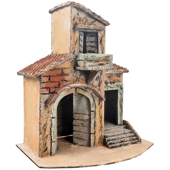 Casetta napoletana con porta rialzata cm 26,5x15,7x14,5 h. 