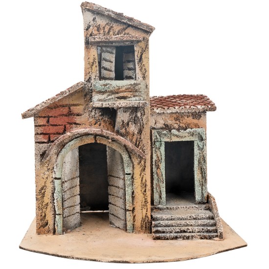 Casetta napoletana con porta rialzata cm 26,5x15,7x14,5 h.