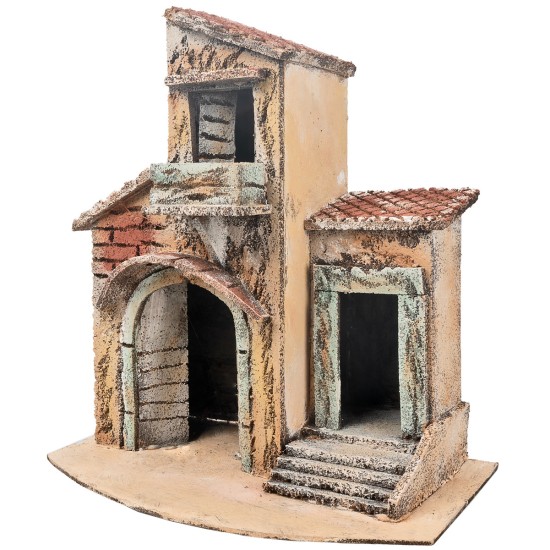 Casetta napoletana con porta rialzata cm 26,5x15,7x14,5 h.