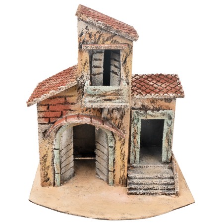 Casetta napoletana con porta rialzata cm 26,5x15,7x14,5 h.