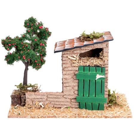 Garden with storage and apple tree 5-6 cm for nativity scene