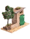 Jardín con trastero y árbol de manzanas de 5-6 cm para belén