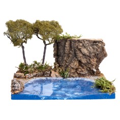 Ambientazione marina con vegetazione cm 19x14,5x13 h
