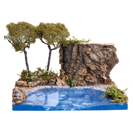 Ambientazione marina con vegetazione cm 19x14,5x13 h