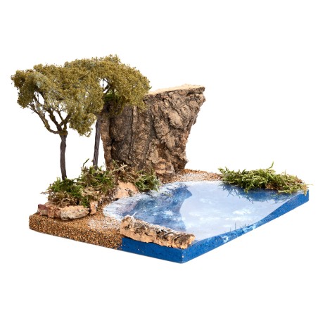 Ambientazione marina con vegetazione cm 19x14,5x13 h