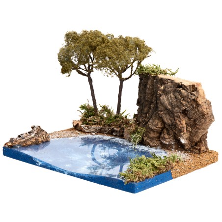 Ambientazione marina con vegetazione cm 19x14,5x13 h
