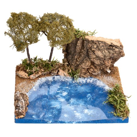 Ambientazione marina con vegetazione cm 19x14,5x13 h