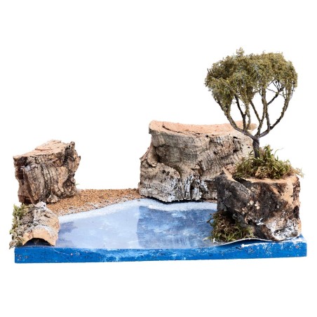 Paesaggio marino con isolotto cm 19x14,5x13 h per presepe Mondo