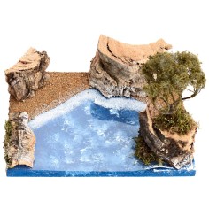 Paisaje marino con islote cm 19x14,5x13 h para belén Mundo 2