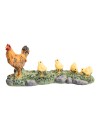 Hen with chicks in resin cm 9x2.8x4 h for Mondo nativity scene